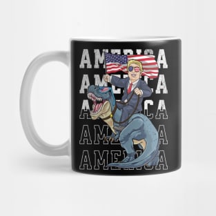 Trump Riding a Dinosaur Mug